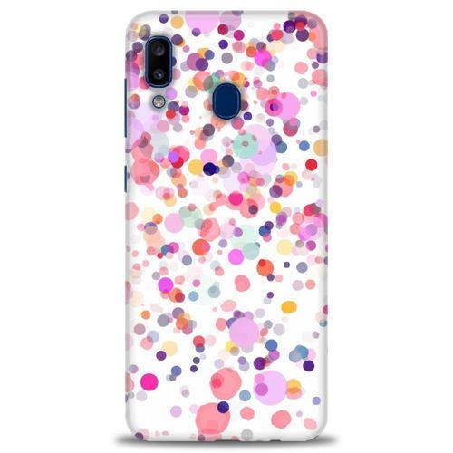 Samsung Galaxy A30 Kılıf HD Baskılı Kılıf - Renkli Benekler + Tam Ekran Koruyucu