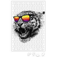 Kükreme Aslan Kaplan Gözlüklü Aslan Kaplan Puzzle