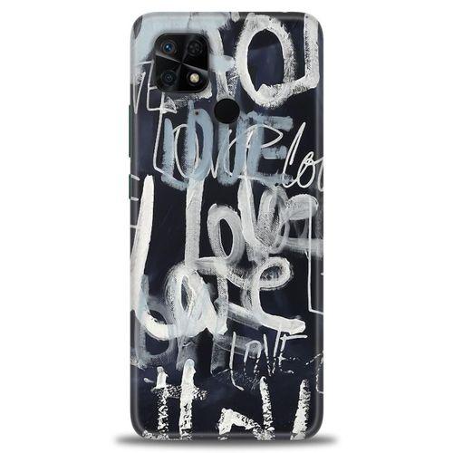 Xiaomi Redmi 10C Kılıf HD Baskılı Kılıf - Gri Love + Tam Ekran Koruyucu