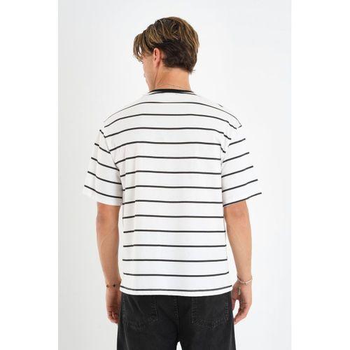 ALEXANDERGARDI Cep Detaylı Bisiklet Yaka Çizgili T-shirt