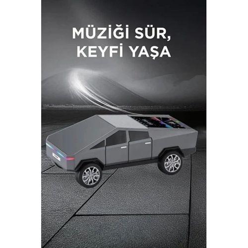 D68 Cyber Model Araba Tasarımlı Bluetooth Hoparlör 15w Güçlü Ses Rgb Led /tws/usb Gri