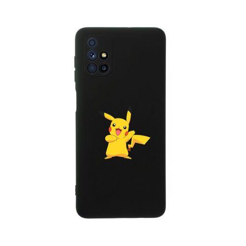 Samsung M51 Pikachu Premium Silikonlu Siyah Telefon Kılıfı
