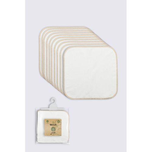 Bistyle Bistyle Organik 28x28 10'Lu Penye Mendil 90101 Ekru