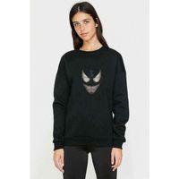 venom Zinirli Baskılı Siyah Kadın Sweashirt