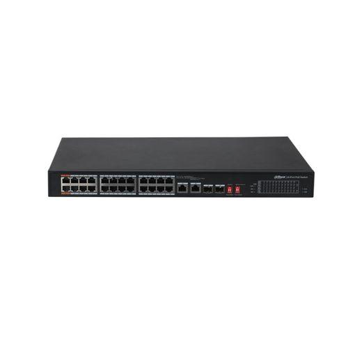 DAHUA PFS3226-24ET-240 24 PORT 10/100 + 2XGB RJ45/2XGB SFP UPLINK COMBO 240W POE RACKMOUNT SWITCH
