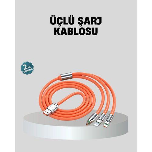 Üçlü Şarj Kablosu – Yüksek Hızlı, Dayanıklı Ve Uzun Ömürlü
