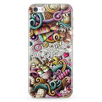 Apple iPhone 5s Kılıf Dondurma Doodle Arka Kapak Koruma Desenli Full Koruyucu