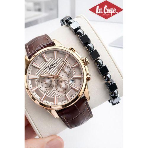 Lee Cooper Erkek Kol Saati 50 Mt Suya Dayanıklı Deri Kordon Bileklik Hediyeli VS.BLKT.0921