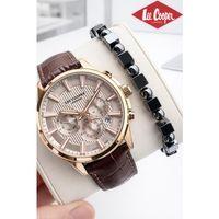 Lee Cooper Erkek Kol Saati 50 Mt Suya Dayanıklı Deri Kordon Bileklik Hediyeli VS.BLKT.0921