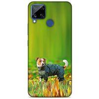 Oppo Realme C15 Kılıf Köpek Kıyafetleri (26) Tpu Silikon Kılıf Jack Russell Yağmurluk