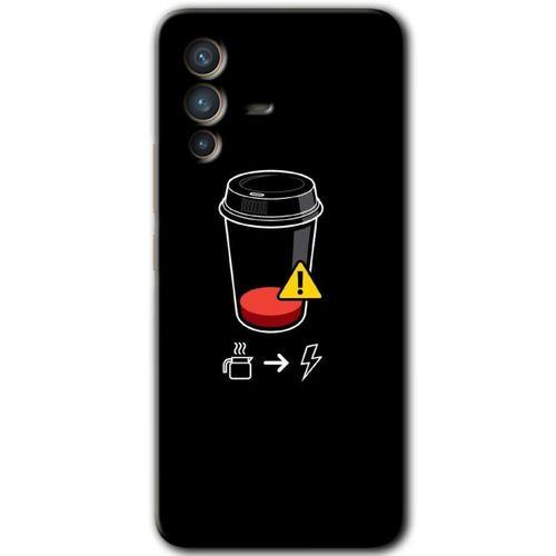 Potkal Hediye Fabrikası Vivo V23 5G Kılıf HD Desen Baskılı Arka Kapak - Coffee Battery