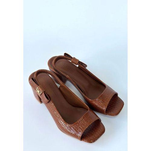 Alessi Kahve Rugan Topuklu Ayakkabı