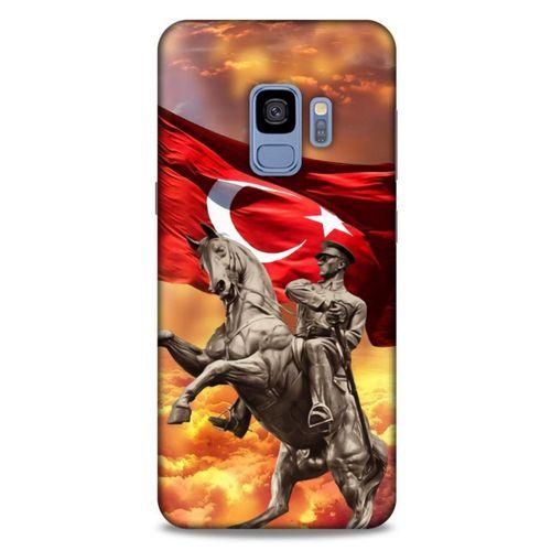 Samsung Galaxy S9 Kılıf Atatürk (47) Crystal Flex Kılıf Kızıl Bulut