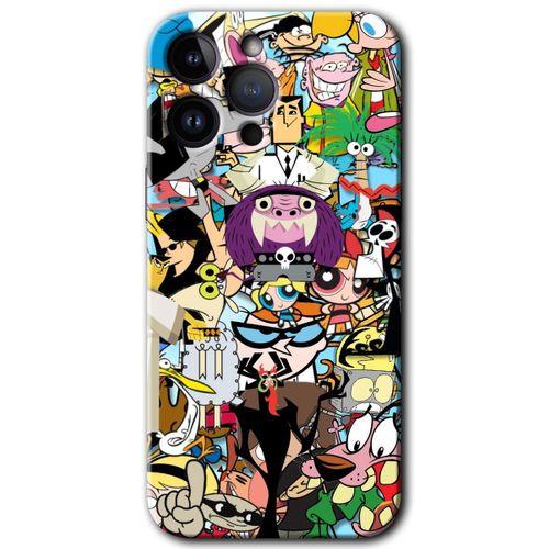 Potkal Hediye Fabrikası iPhone 14 Pro Max Kılıf HD Desen Baskılı Arka Kapak - Temperli Cam - Süper Çizgi Kahramanlar