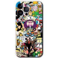 Potkal Hediye Fabrikası iPhone 14 Pro Max Kılıf HD Desen Baskılı Arka Kapak - Temperli Cam - Süper Çizgi Kahramanlar