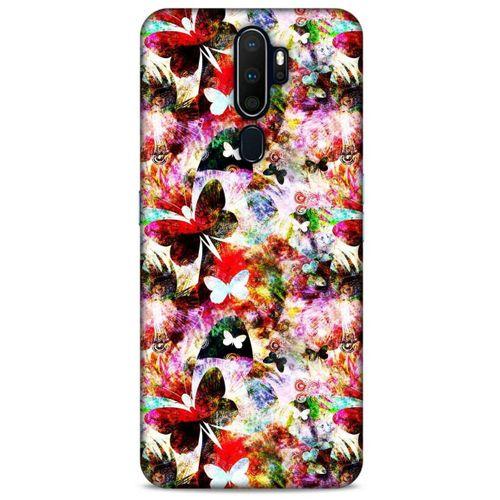 Oppo A9 2020 Kılıf Kelebek Etkisi (16) Kalın Kılıf Yeşil Mavi