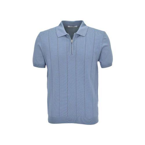 Erkek Polo Yaka Fermuarlı Triko Tişört T363 BGL-ST04722