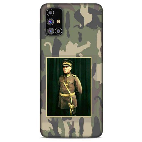 Samsung Galaxy M31s Kılıf Atatürk (13) Silikon Kap Kamuflaj