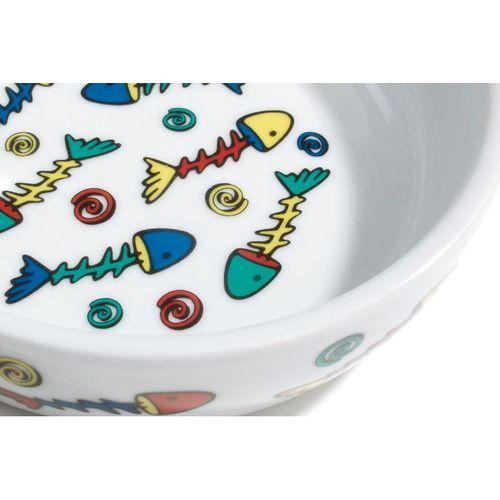 Beeztees Kedi Mama Su Kabı, Porselen, Beyaz, 13,5cm, 330ml