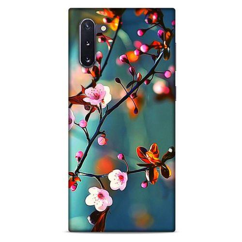 Lopard Samsung Galaxy Note 10 Uyumlu Kılıf Bahar (45) Liquid Air Kılıf Beyaz Pembe Çiçek
