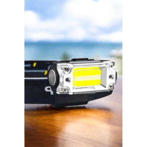 Beyaz Led Işık Sensörlü Kafa Lambası Lityum Batarya Led El Fenerli Şarjlı