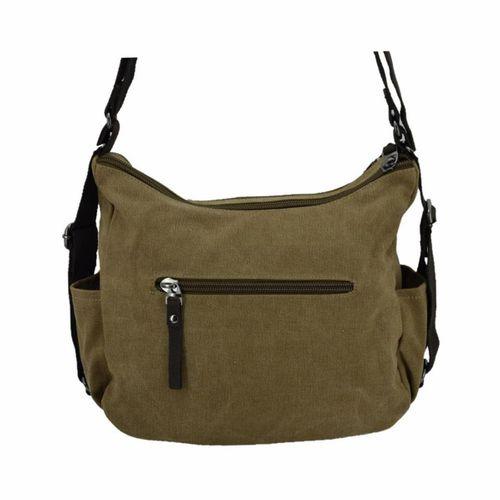 Ççs 31319 İki Bölmeli Kanvas Kadın El ve Omuz Çanta Kahve