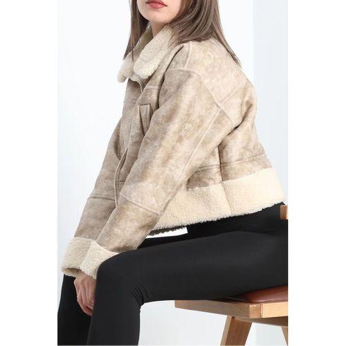 pilelistore Kürklü Mont Bej
