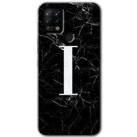 Tecno Pova Kılıf HD Desen Baskılı Arka Kapak - Siyah Mermer Desenli İ Harfi