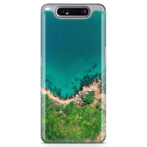 Samsung Galaxy A80 Kılıf Mavi Tur Arka Kapak Koruma Desenli Full Koruyucu