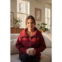 Kadın Uzun Kollu Fermuar Detay Sweat Shirt