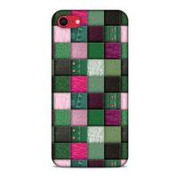 Apple iPhone SE 2020 Kılıf Patchwork (34) Slim Armor Kılıf Yeşil Fuşya