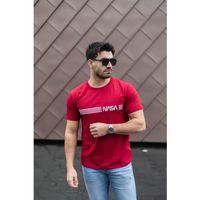 Erkek Kısa Kollu Nasa Baskı Basic Erkek T-shirt