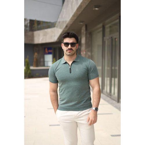 Erkek Polo Yaka Fermuar Detaylı Tişört