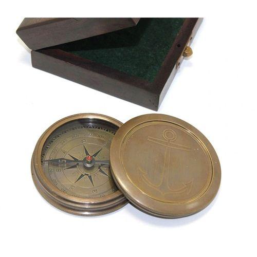 Ahşap Kutulu Pirinç Pusula Model 7