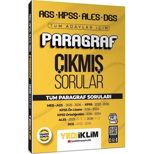AGS KPSS ALES DGS Tüm Adaylar İçin Paragraf Tamamı PDF Çözümlü Tüm Paragraf Soruları Çıkmış Sorular Yediiklim Yayınları