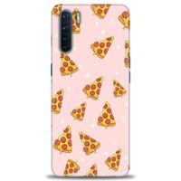 Oppo A91 / Reno 3 Kılıf HD Baskılı Kılıf - Pizza Dilimleri + Tam Ekran Koruyucu