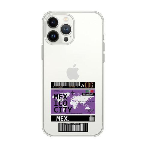 iPhone 13 Pro Max Mexico Ticket Desenli Premium Silikonlu Şeffaf Telefon Kılıfı