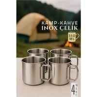 Zhltools Inox Çelik Kamp Kupası - Kamp Bardağı 350 ml 4 LÜ SET