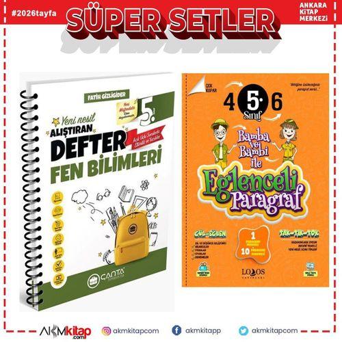 Çanta Yayınları 5. Sınıf Fen Bilimleri Okula Yardımcı Alıştıran Defter ve Lodos Eğlenceli Paragraf Soru Bankası Seti 2 Kitap