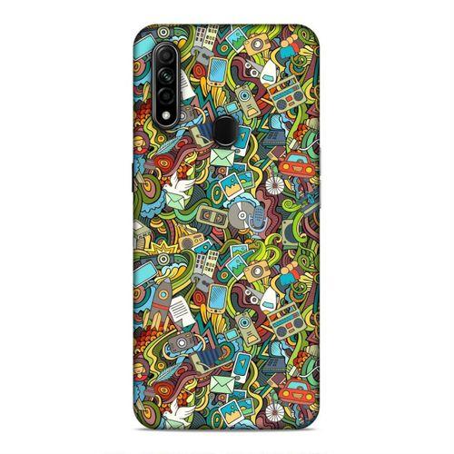 Oppo A31 Kılıf Doodle Bilgisayar Cep Telefonu Arka Kapak Silikon Koruma Full Koruyucu