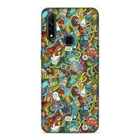 Oppo A31 Kılıf Doodle Bilgisayar Cep Telefonu Arka Kapak Silikon Koruma Full Koruyucu