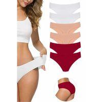 6 Adet Kadın Dikişsiz Lazer Kesim Esnek İz yapmayan Külot S10