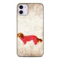 Apple Iphone 11 Kılıf Köpek Kıyafetleri (30) Silicone Case Dacshund Pijama