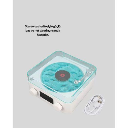 Bluetooth Hoparlör – 3-ü-1 Saatli Gece Lambası Ve Vintage Tasarım