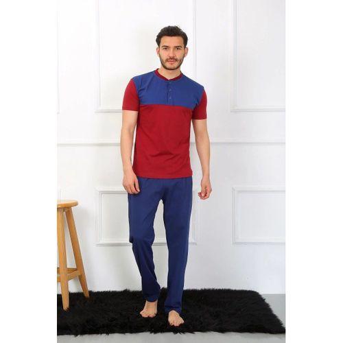 Erkek Penye 3'lü Parlamentmavi Parçalı Pijama Takımı