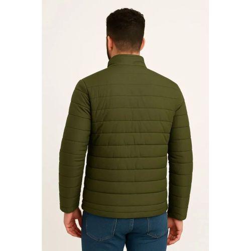 Erkek Mikro Su İtici Kapitone Baskılı Astarlı Fermuarlı Bomber Mont - Haki