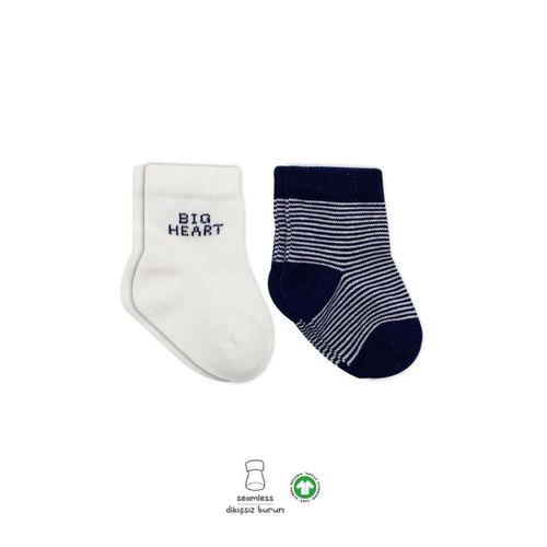 Bistyle Big Heart Penye Soket Çorap 2'Li BS10117 Lacivert