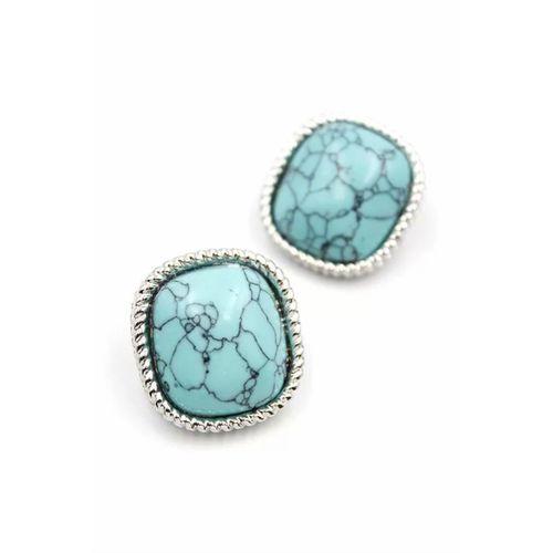 Turkauz Taşlı Küpe - Gümüş