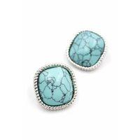 Turkauz Taşlı Küpe - Gümüş