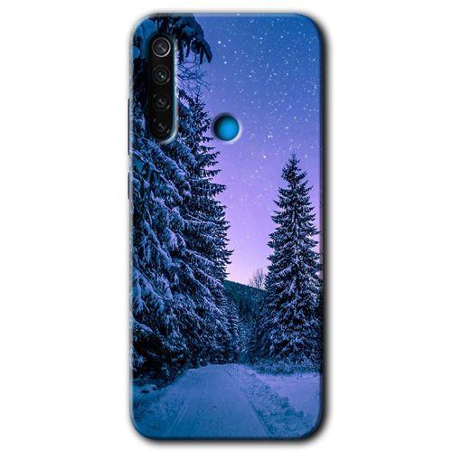MRCİLETİSİM Xiaomi Redmi Note 8T Kılıf HD Desen Baskılı Arka Kapak + Temperli Cam - Kış Manzarası